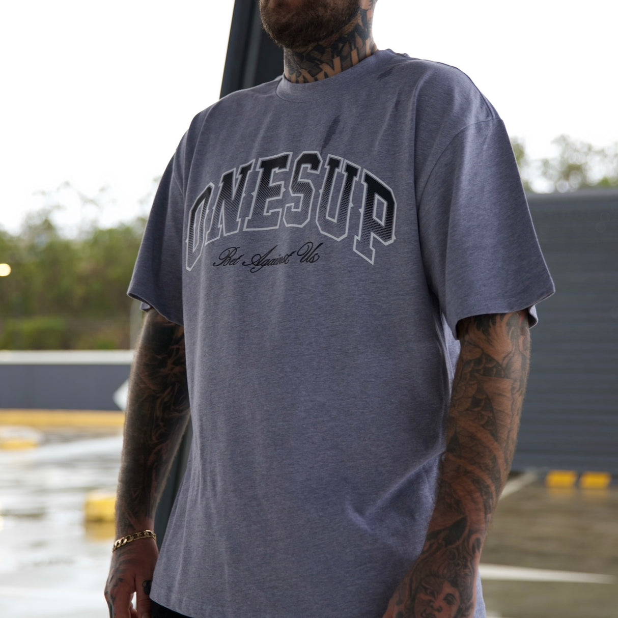 OnesUp Oversized Tee (Grey & Black)
