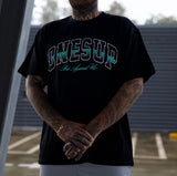 Onesup Oversized Tee (Black & Aqua)