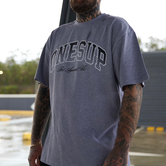 OnesUp Oversized Tee (Grey & Black)