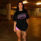 OnesUp Oversized Tee (Black & Pink)
